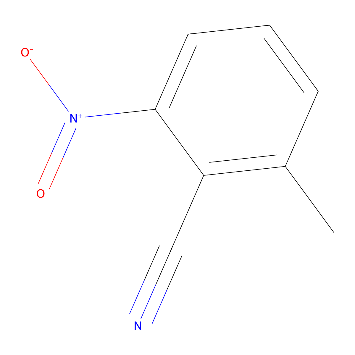 6-Nitro-2-toluonitrile molecular structure, CAS 1885-76-3