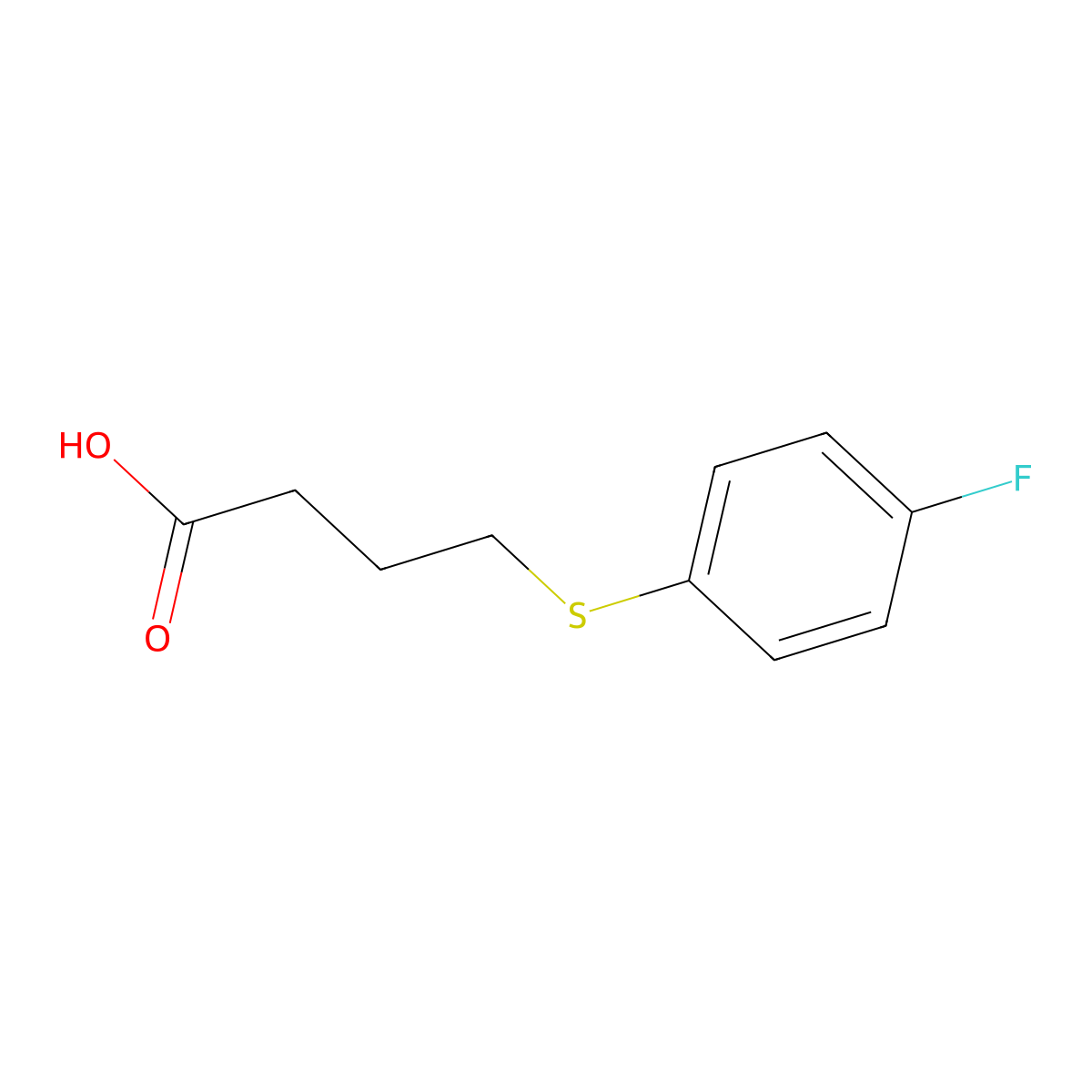 4-[(4-Fluorophenyl)sulfanyl]butanoic acid molecular structure, CAS 18850-56-1