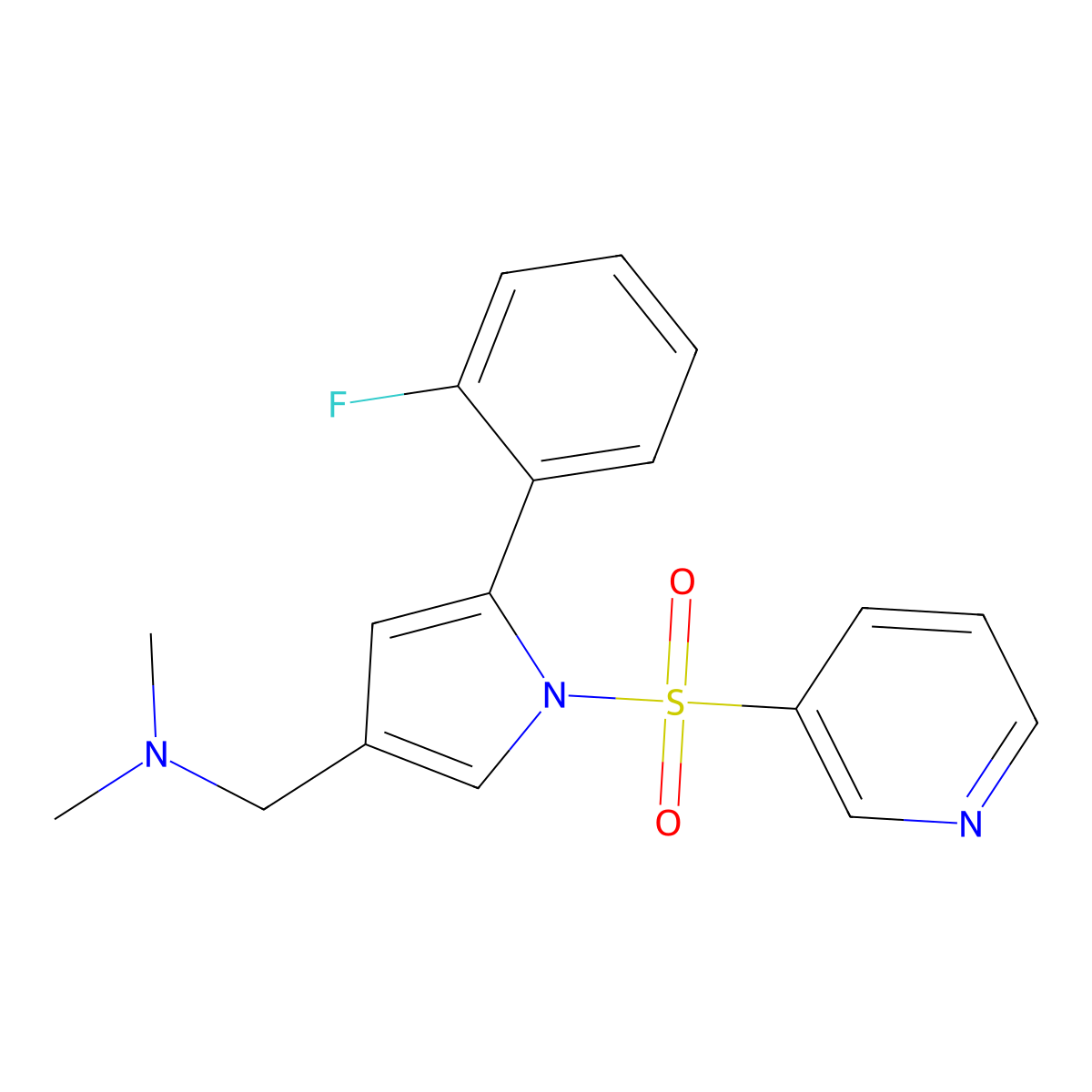 5-(2-Fluorophenyl)-N,N-dimethyl-1-(3-pyridinylsulfonyl)-1H-pyrrole-3-methanamine molecular structure, CAS 1885094-62-1