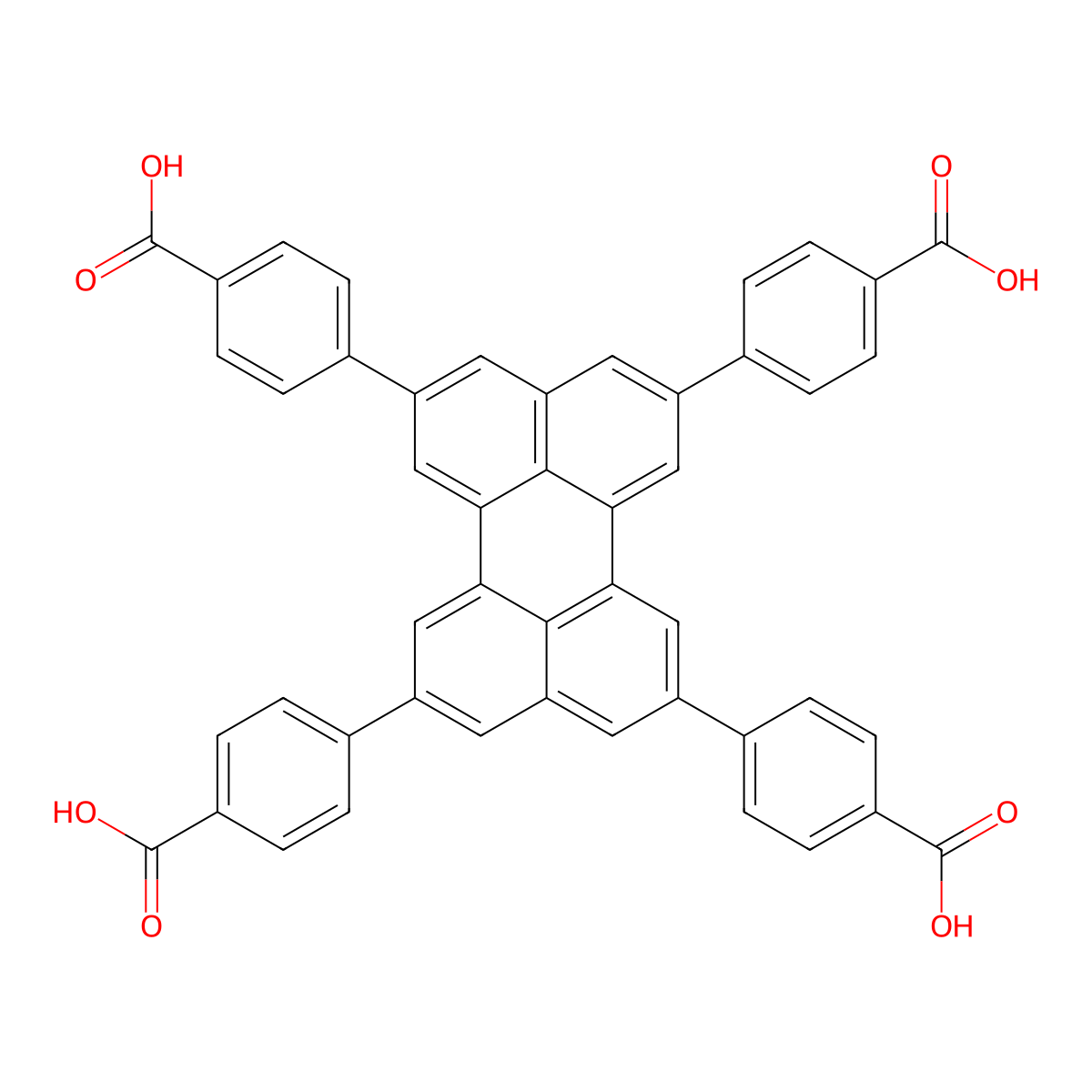 4,4',4'',4'''-(Perylene-2,5,8,11-tetrayl)tetrabenzoic acid molecular structure, CAS 1885094-82-5