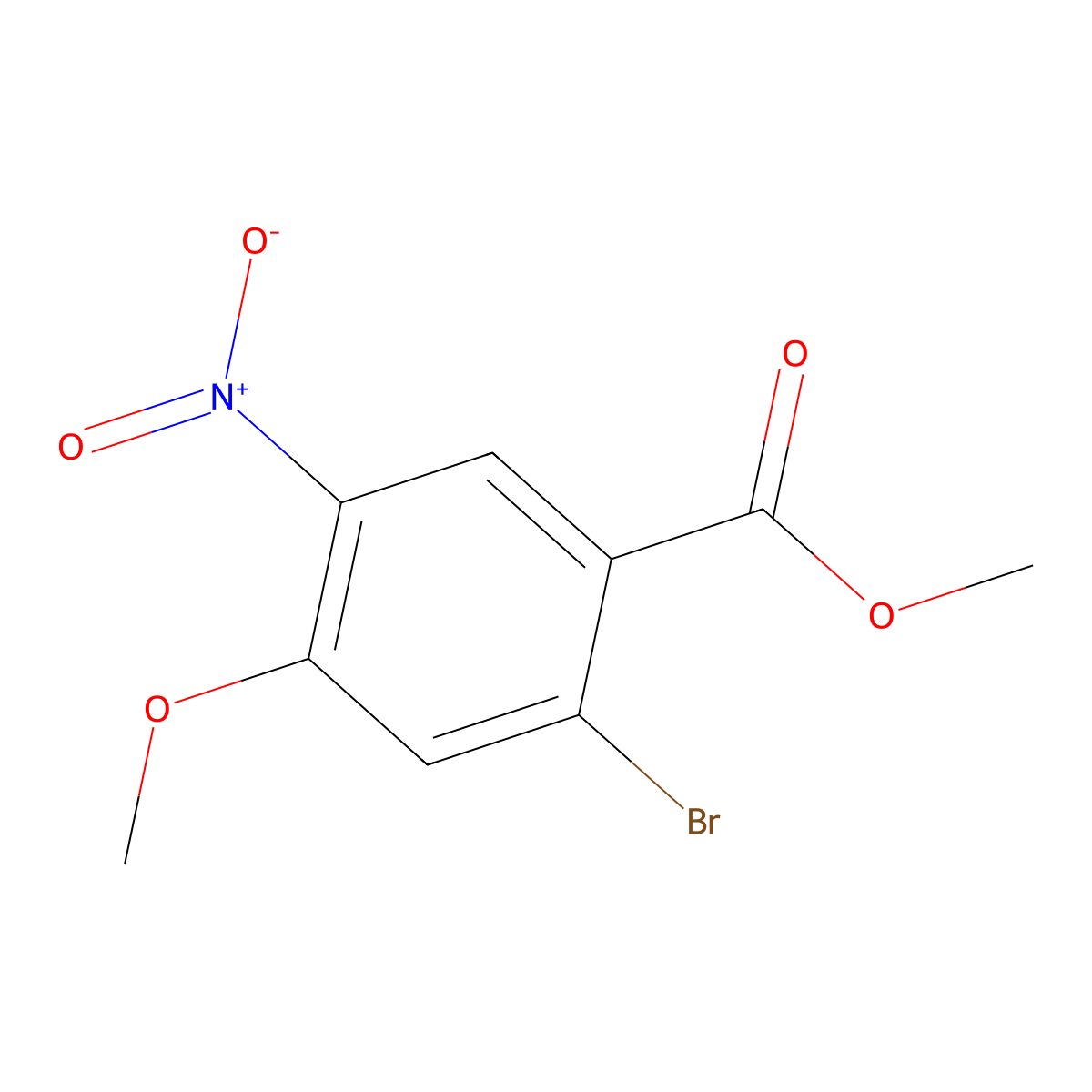 Methyl 2-bromo-4-methoxy-5-nitrobenzoate molecular structure, CAS 1885103-93-4