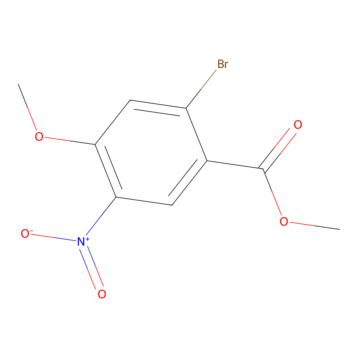 Methyl 2-bromo-4-methoxy-5-nitrobenzoate molecular structure, CAS 1885103-93-4