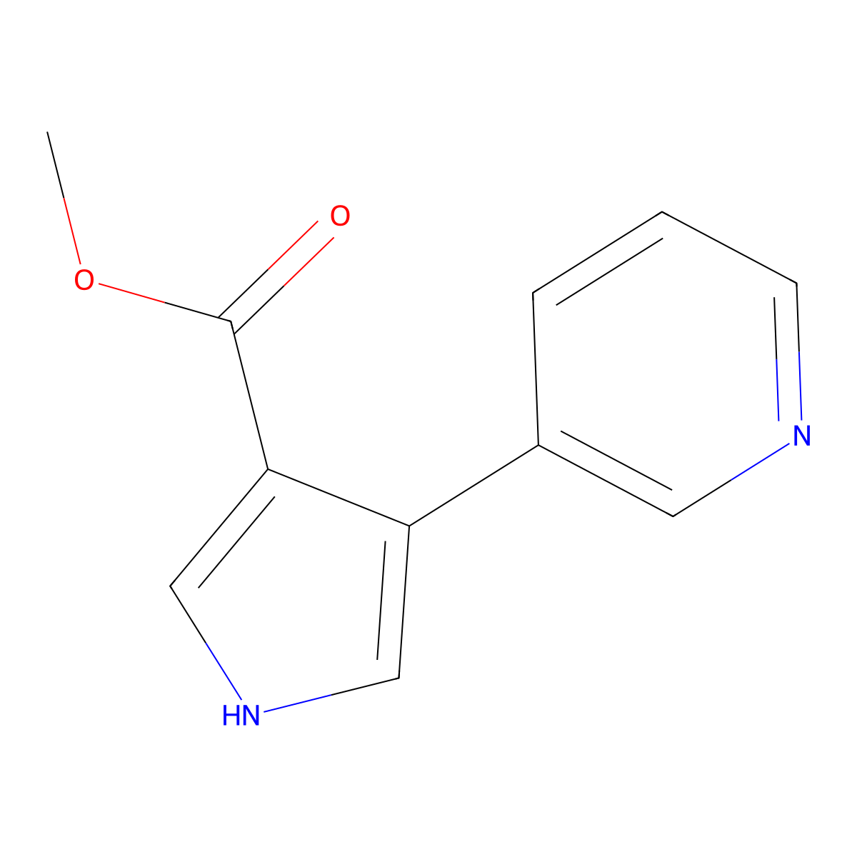 Methyl 4-(pyridin-3-yl)-1H-pyrrole-3-carboxylate molecular structure, CAS 188524-69-8