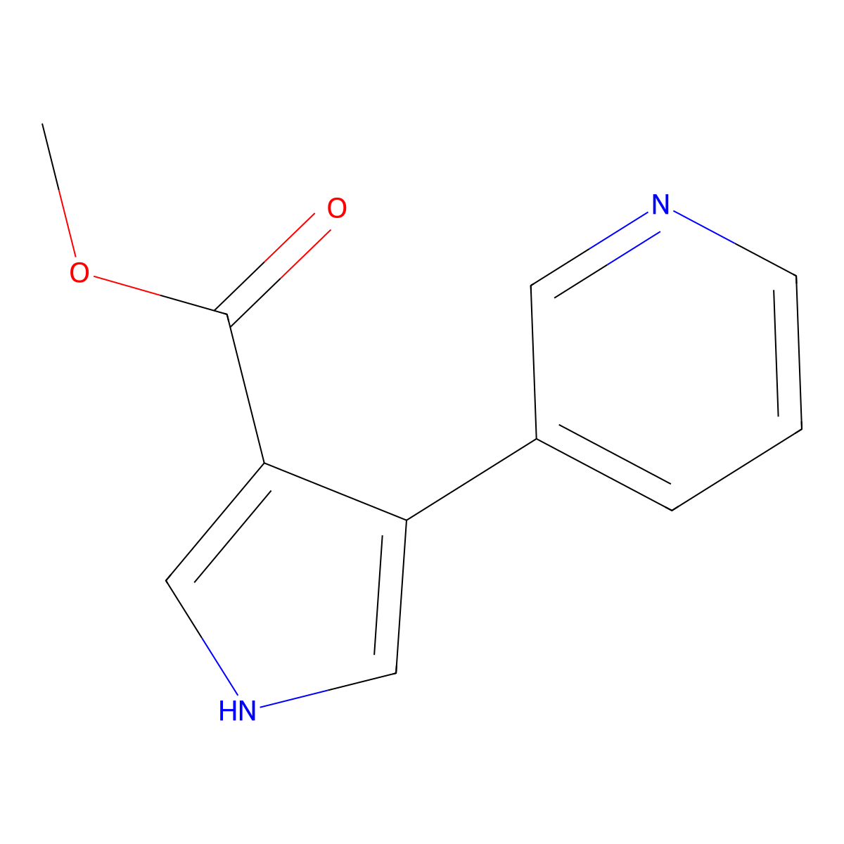 Methyl 4-(pyridin-3-yl)-1H-pyrrole-3-carboxylate molecular structure, CAS 188524-69-8