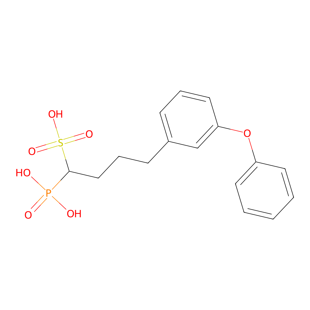 4-(3-Phenoxyphenyl)-1-phosphonobutane-1-sulfonic acid molecular structure, CAS 188526-11-6