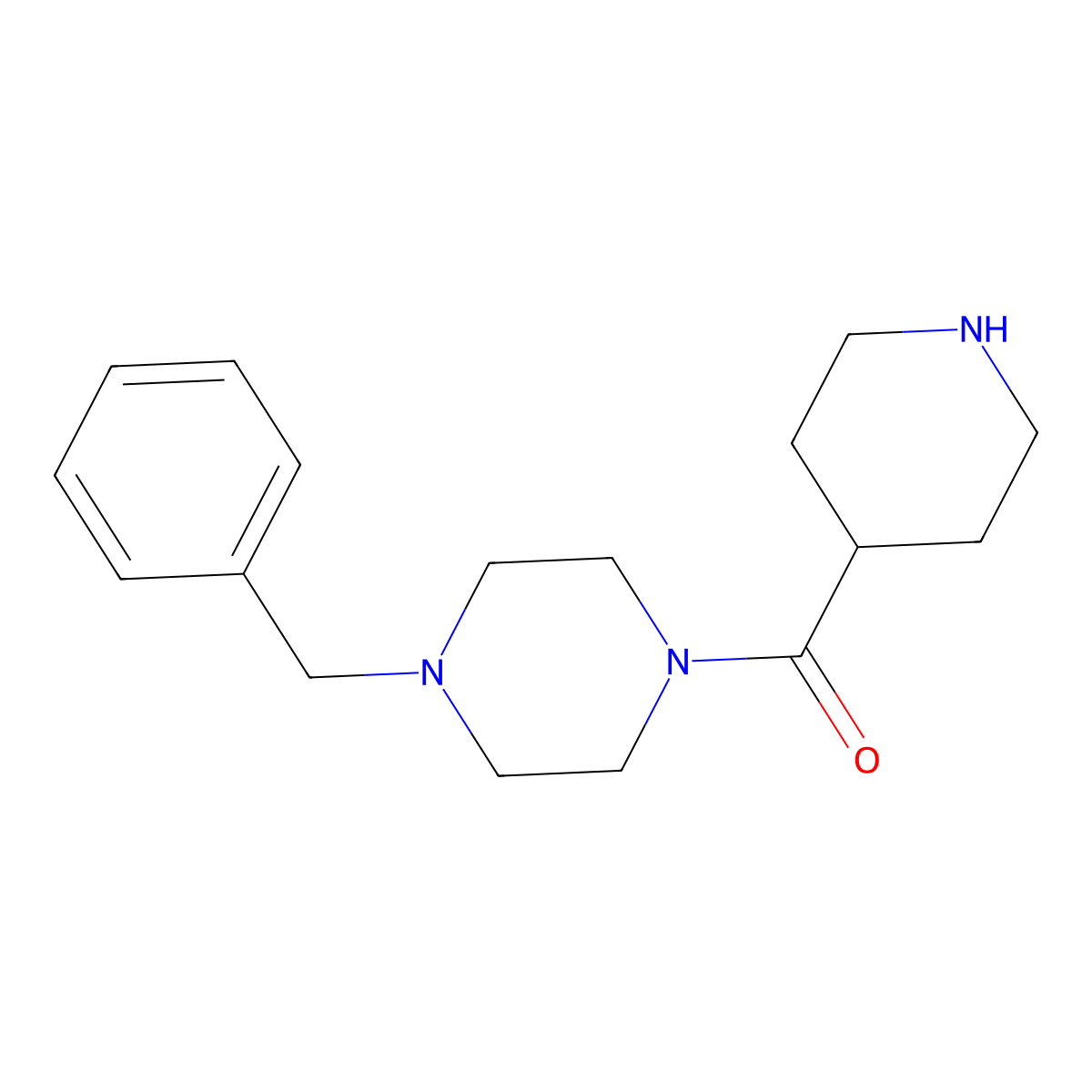 1-Benzyl-4-(piperidin-4-ylcarbonyl)piperazine molecular structure, CAS 188527-10-8