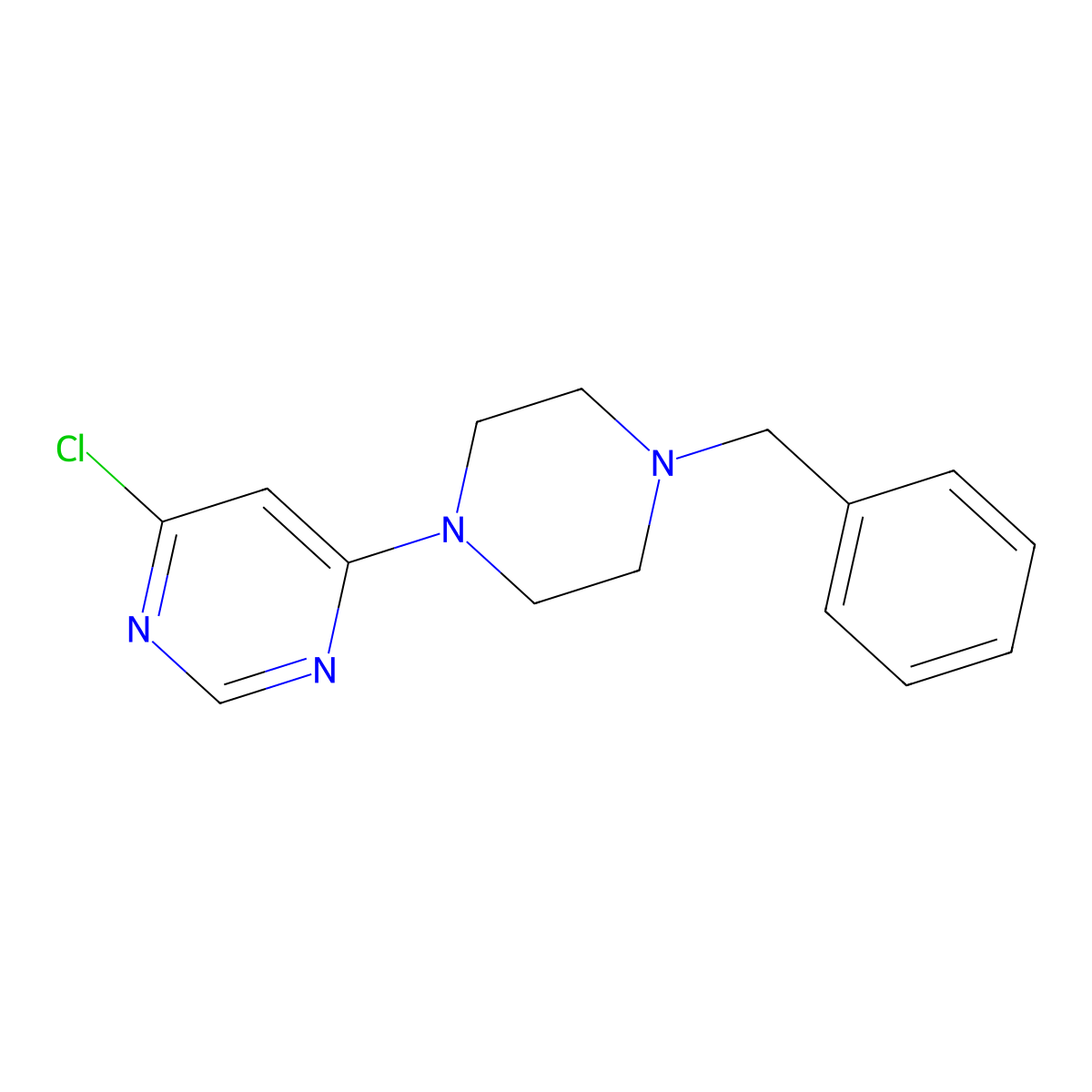 4-(4-Benzylpiperazin-1-yl)-6-chloropyrimidine molecular structure, CAS 188527-14-2