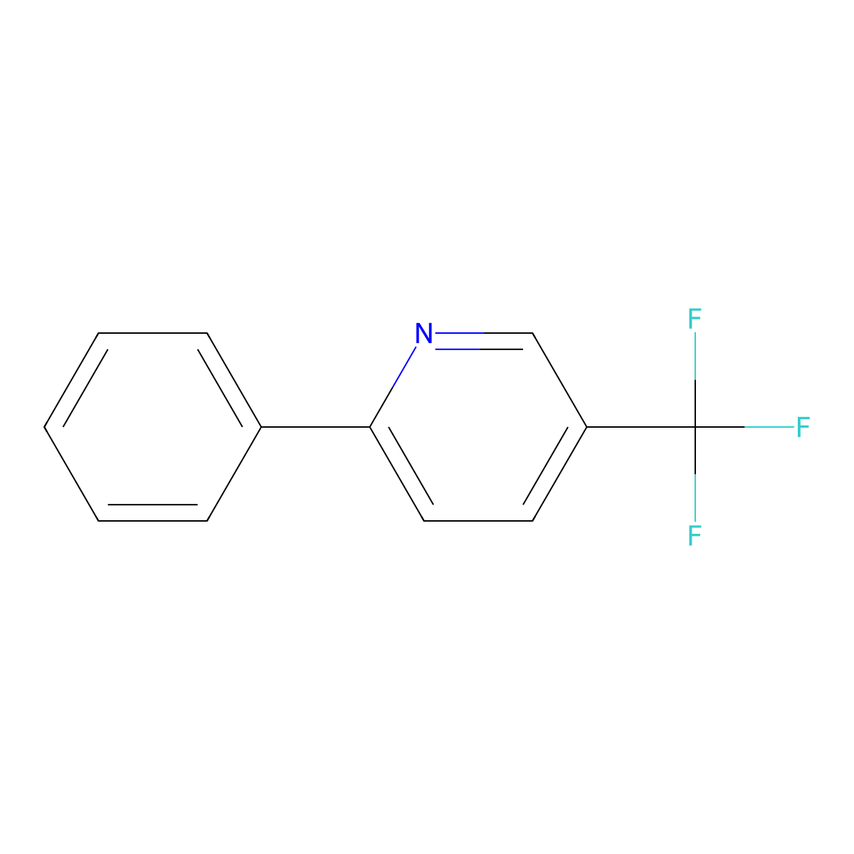 2-Phenyl-5-(trifluoromethyl)pyridine molecular structure, CAS 188527-56-2