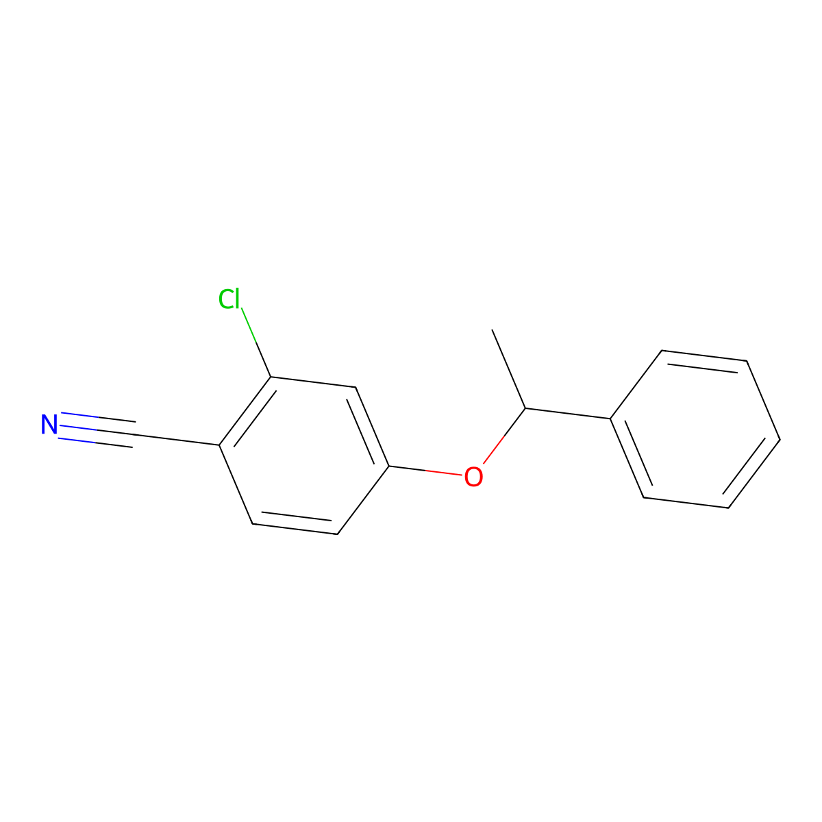 2-Chloro-4-(1-phenylethoxy)benzonitrile molecular structure, CAS 188527-66-4