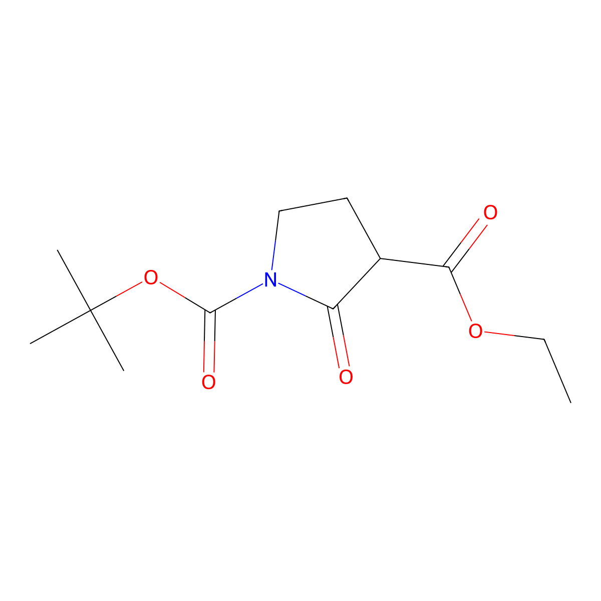 1-tert-Butyl 3-ethyl 2-oxopyrrolidine-1,3-dicarboxylate molecular structure, CAS 188528-95-2