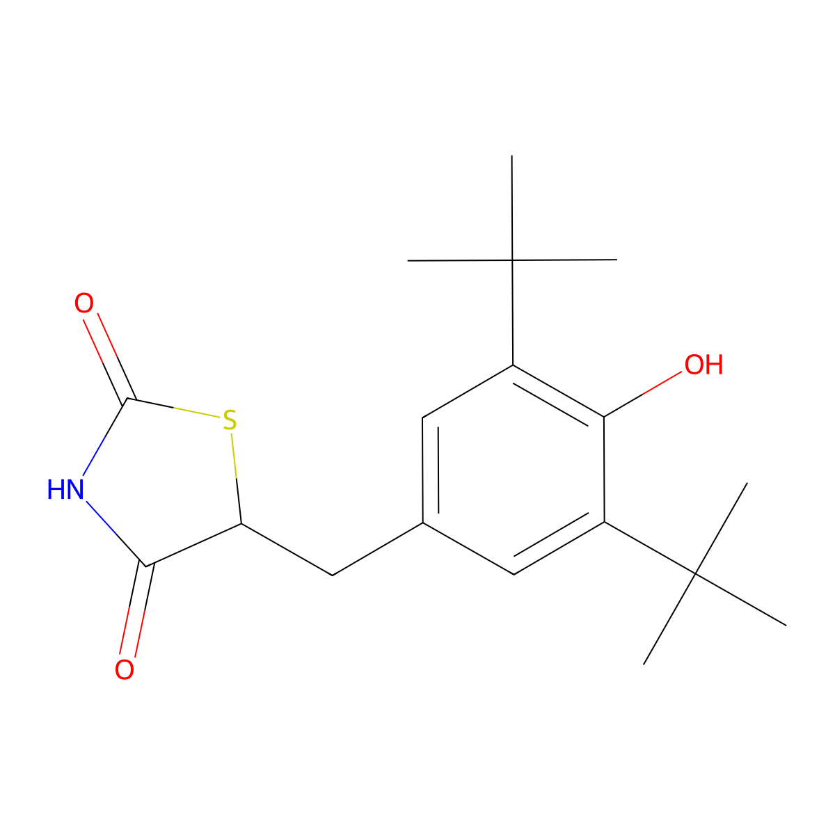 5-(3,5-di-tert-butyl-4-hydroxybenzyl)-4-hydroxythiazol-2(5H)-one molecular structure, CAS 188532-26-5