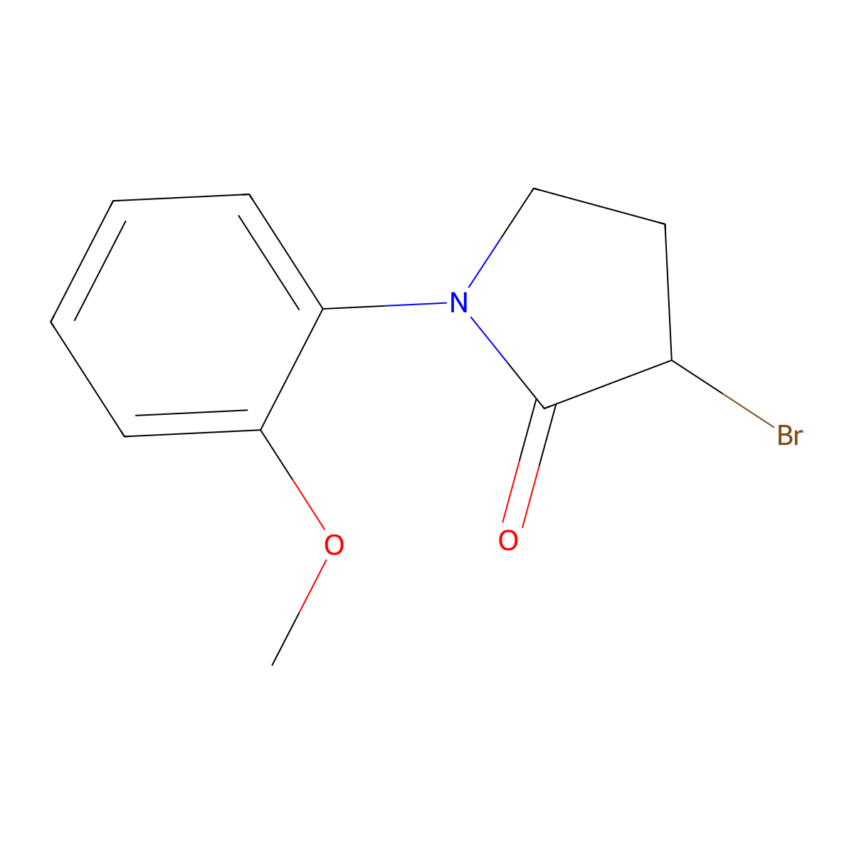 3-Bromo-1-(2-methoxyphenyl)pyrrolidin-2-one molecular structure, CAS 188532-99-2