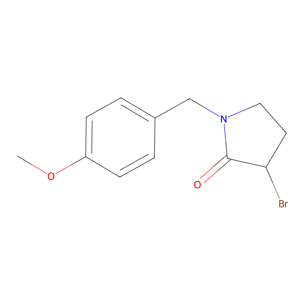 3-Bromo-1-((4-methoxyphenyl)methyl)pyrrolidin-2-one molecular structure, CAS 188533-04-2