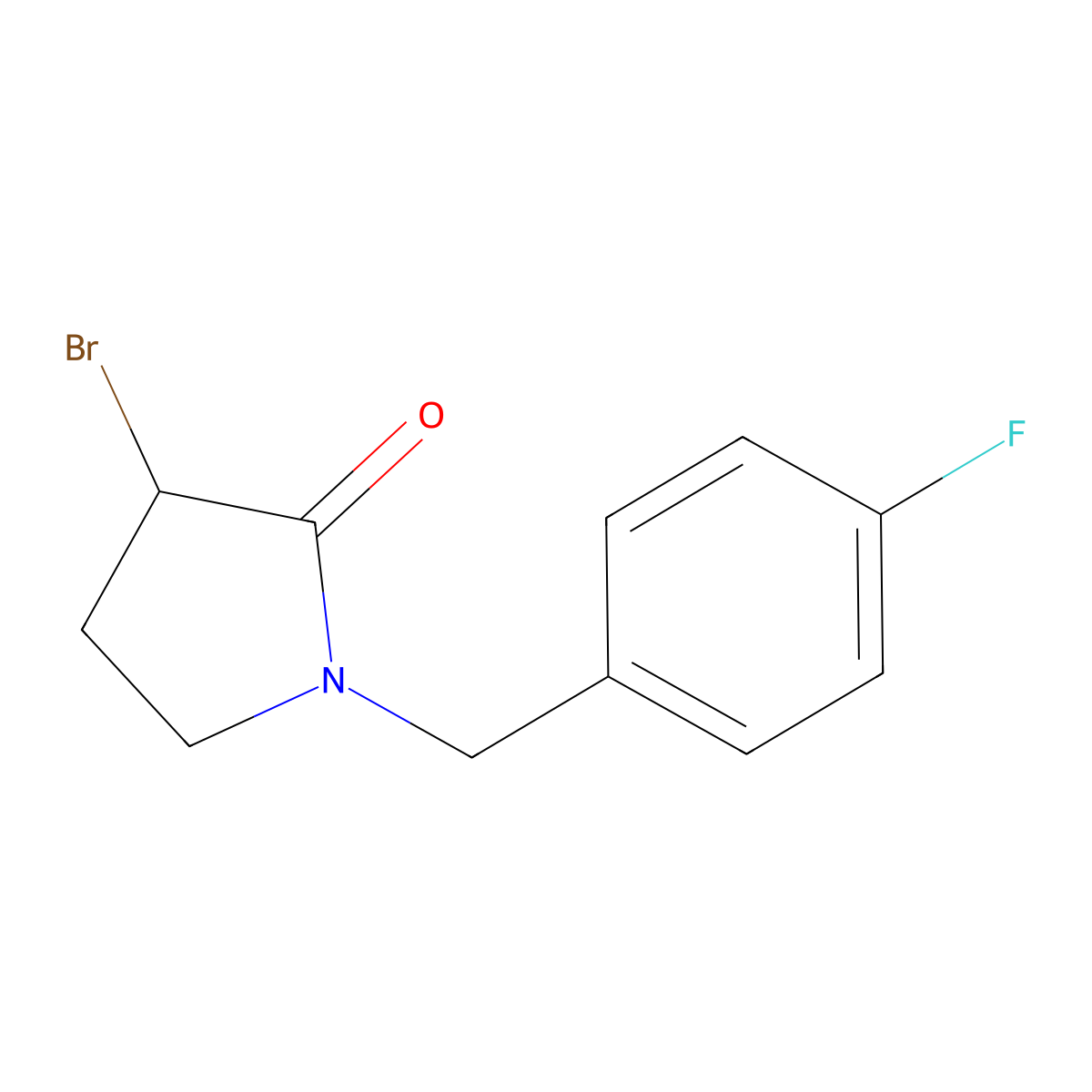 3-Bromo-1-[(4-fluorophenyl)methyl]pyrrolidin-2-one molecular structure, CAS 188533-07-5