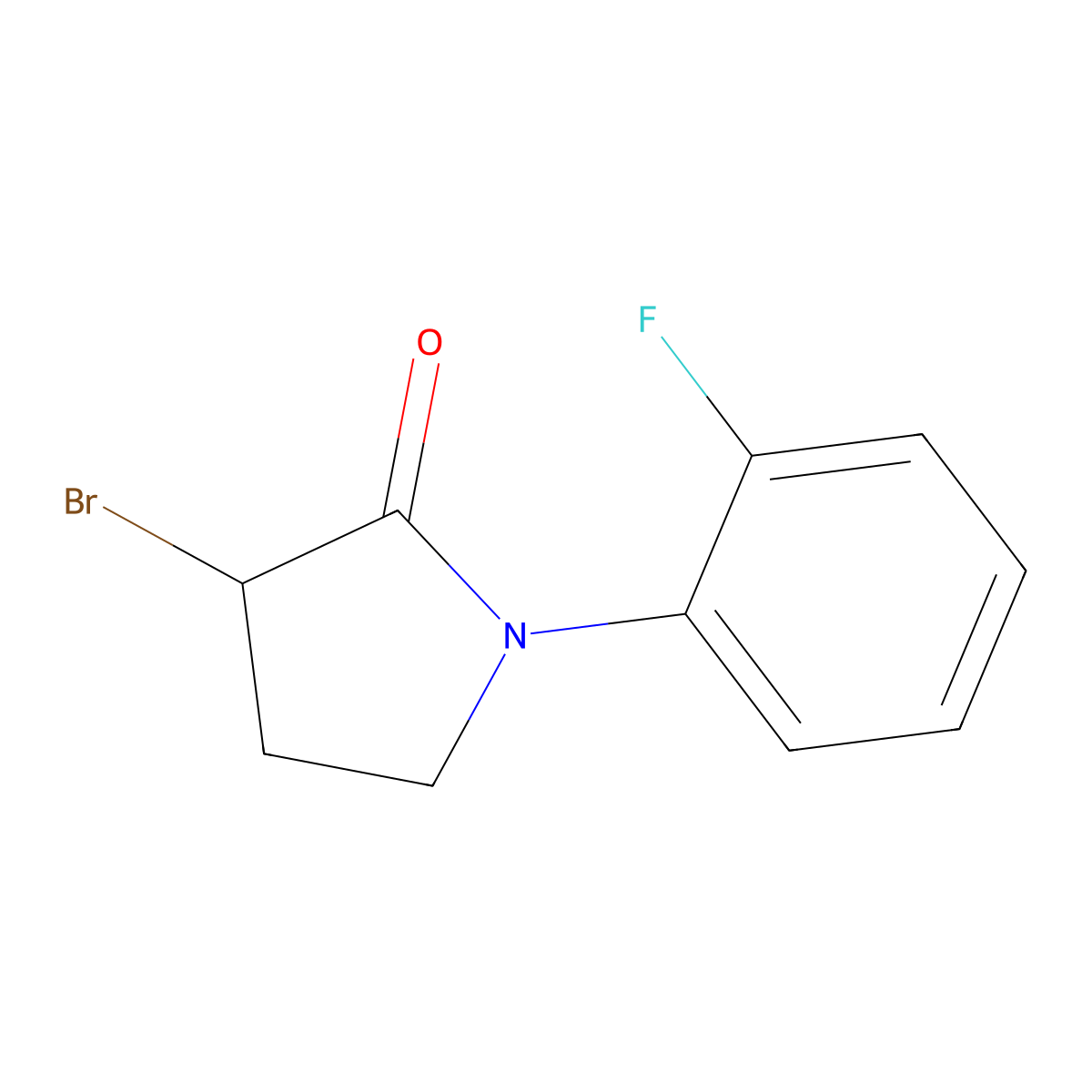 3-Bromo-1-(2-fluorophenyl)pyrrolidin-2-one molecular structure, CAS 188533-10-0