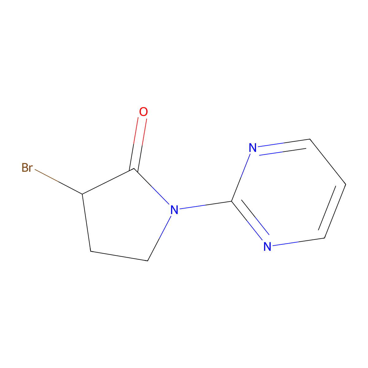 3-Bromo-1-pyrimidin-2-ylpyrrolidin-2-one molecular structure, CAS 188533-15-5