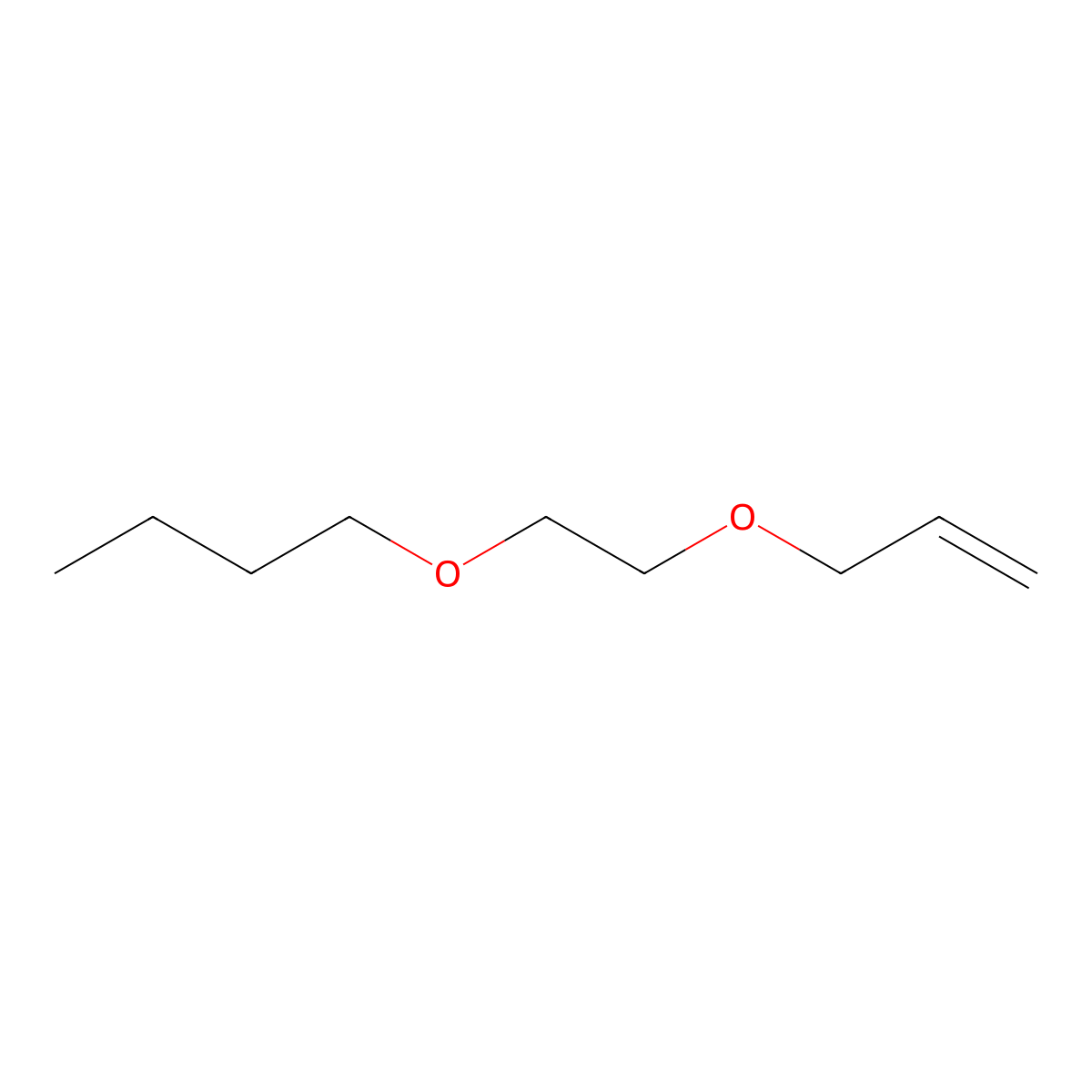 Butane, 1-[2-(2-propen-1-yloxy)ethoxy]- molecular structure, CAS 18854-51-8