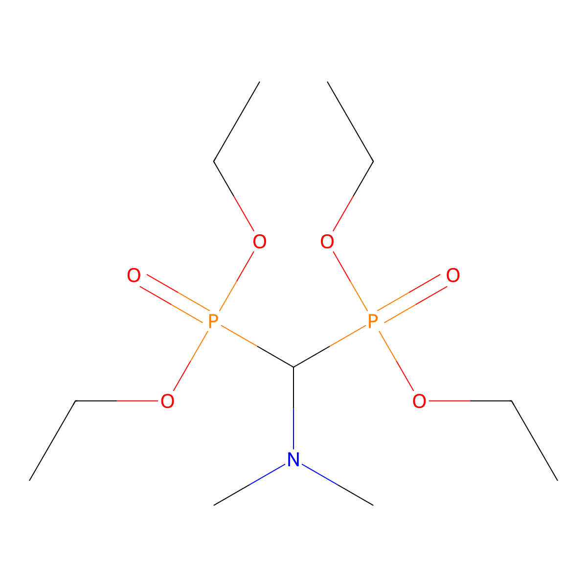 Tetraethyl [(dimethylamino)methylene]bisphosphonate molecular structure, CAS 18855-52-2