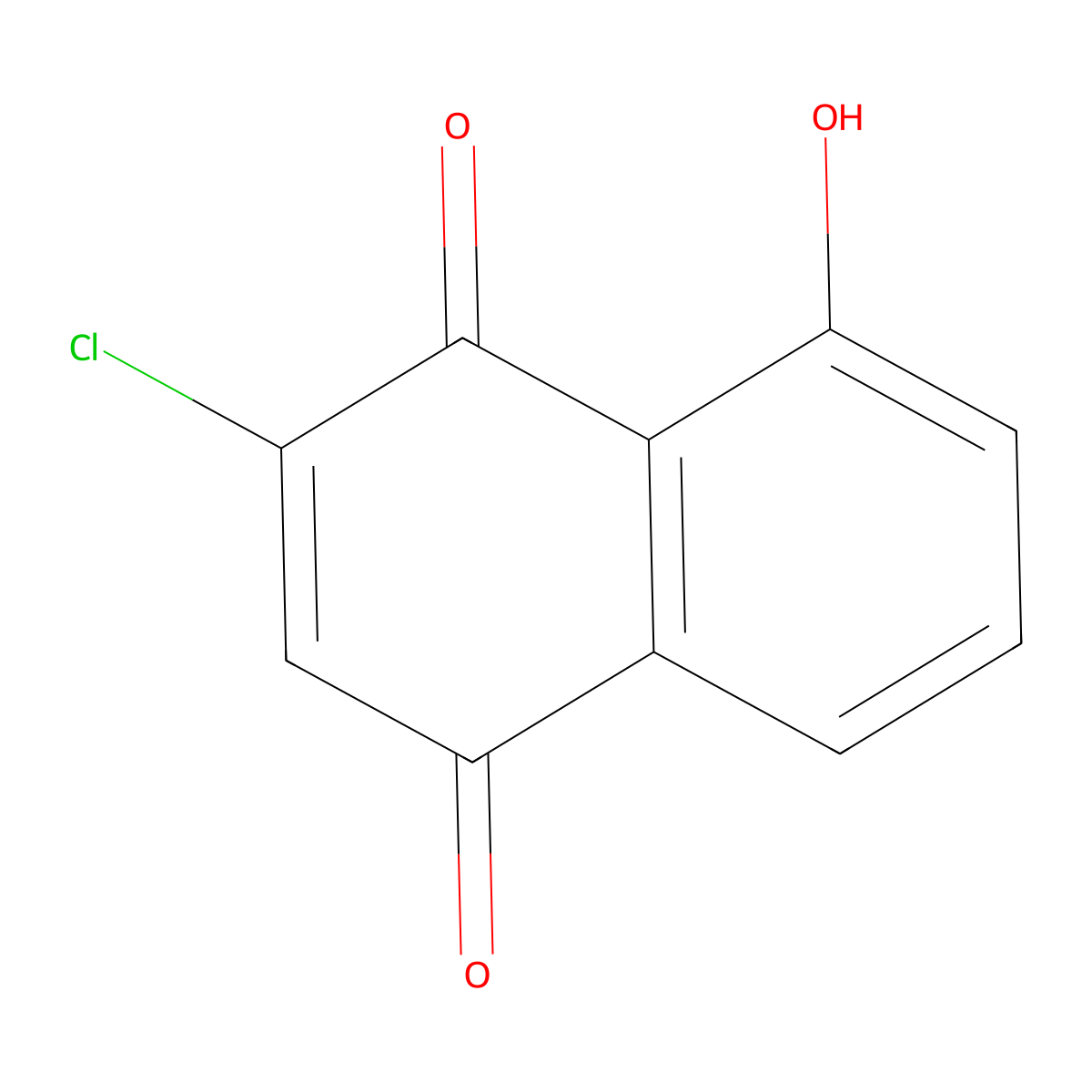 2-Chloro-8-hydroxy-1,4-naphthoquinone molecular structure, CAS 18855-92-0