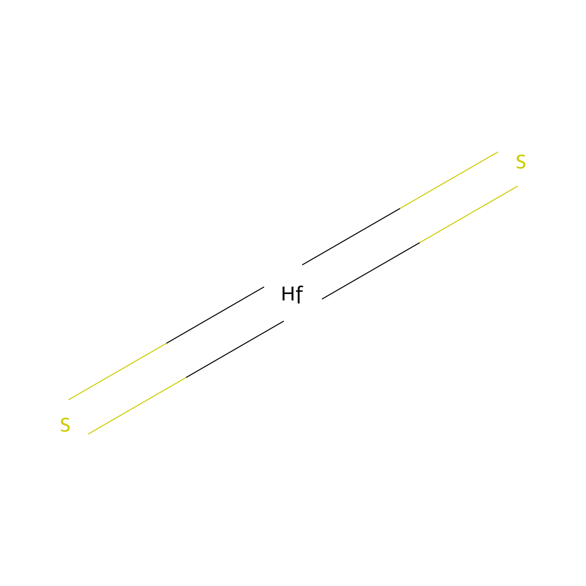 Hafnium sulfide (HfS2) molecular structure, CAS 18855-94-2