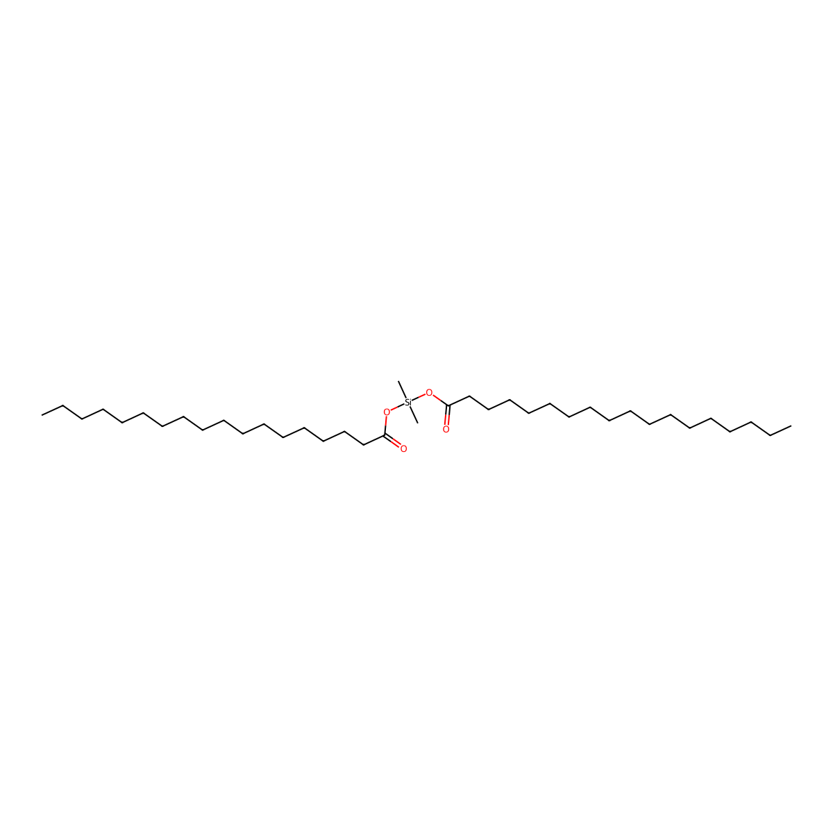 Dimethylsilylene distearate molecular structure, CAS 18856-04-7