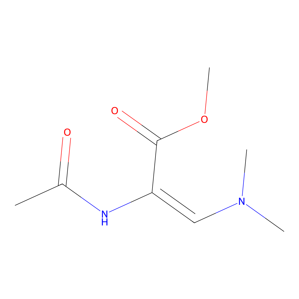 Methyl (2E)-2-acetamido-3-(dimethylamino)prop-2-enoate molecular structure, CAS 188561-56-0