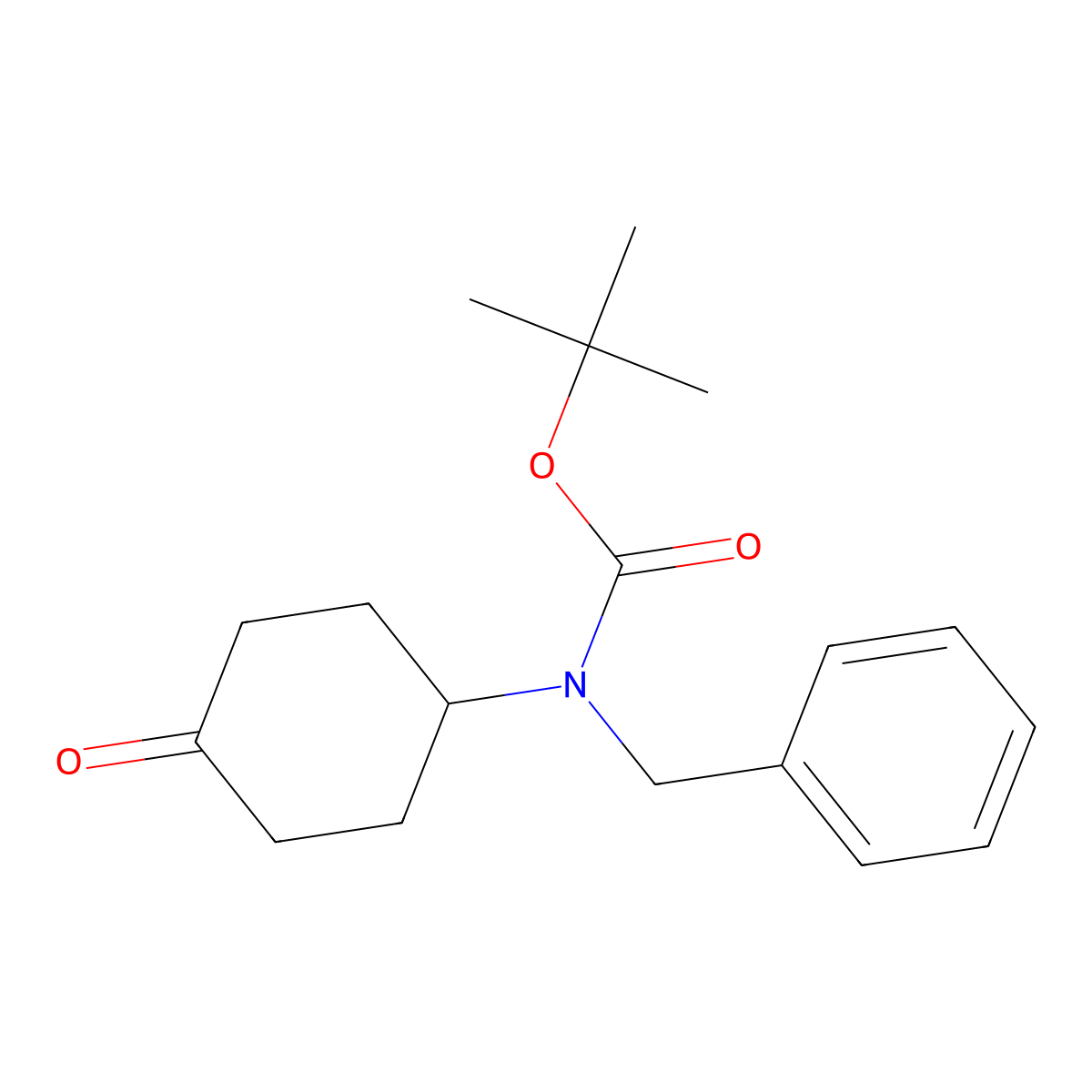 Tert-butyl benzyl(4-oxocyclohexyl)carbamate molecular structure, CAS 188562-91-6