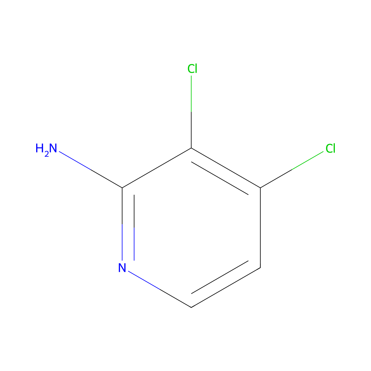 3,4-Dichloropyridin-2-amine molecular structure, CAS 188577-69-7
