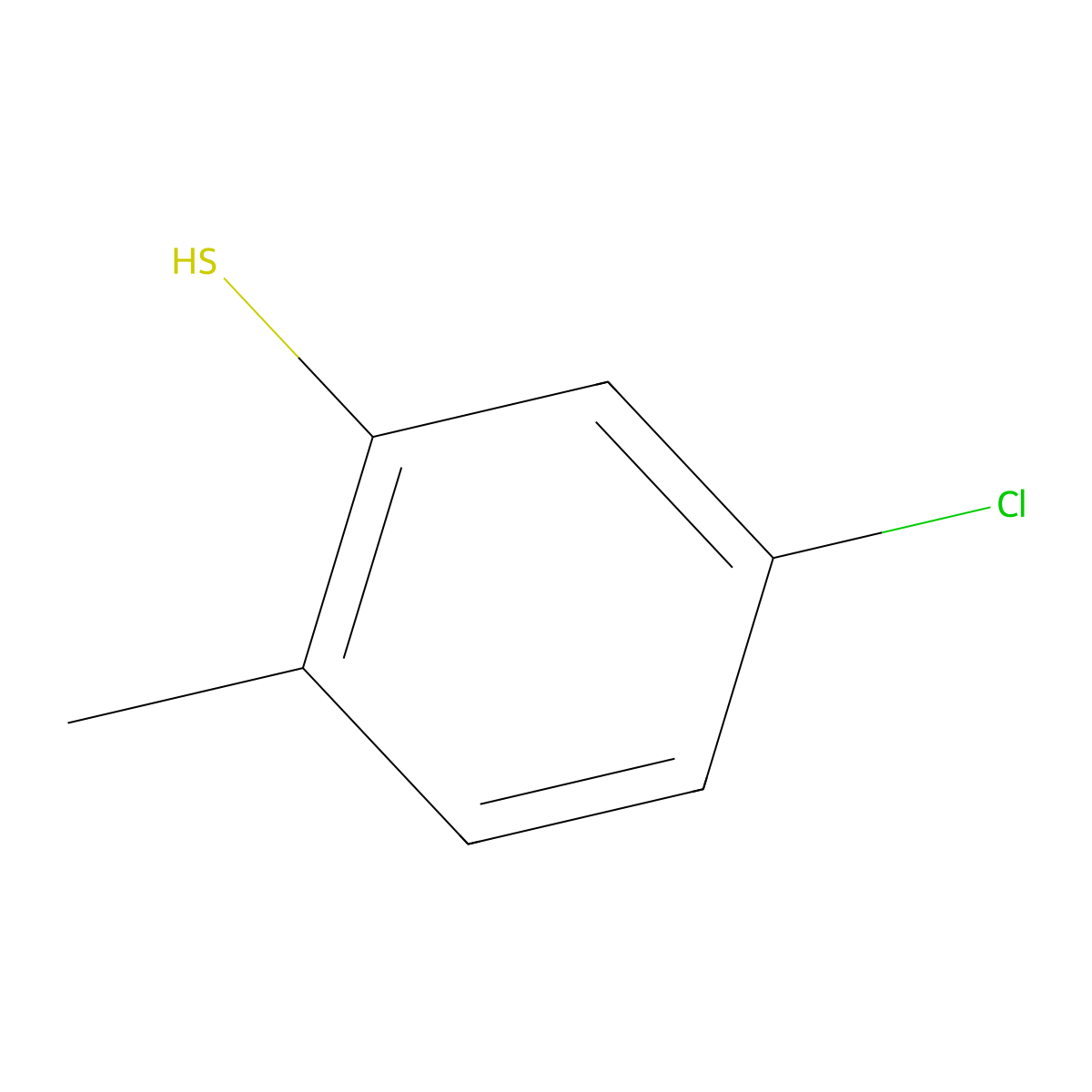 5-Chloro-2-methylbenzenethiol molecular structure, CAS 18858-06-5