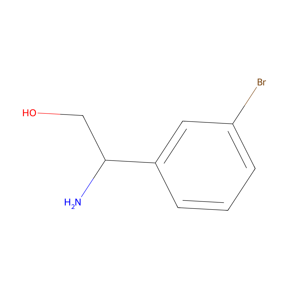 2-Amino-2-(3-bromophenyl)ethanol molecular structure, CAS 188586-75-6