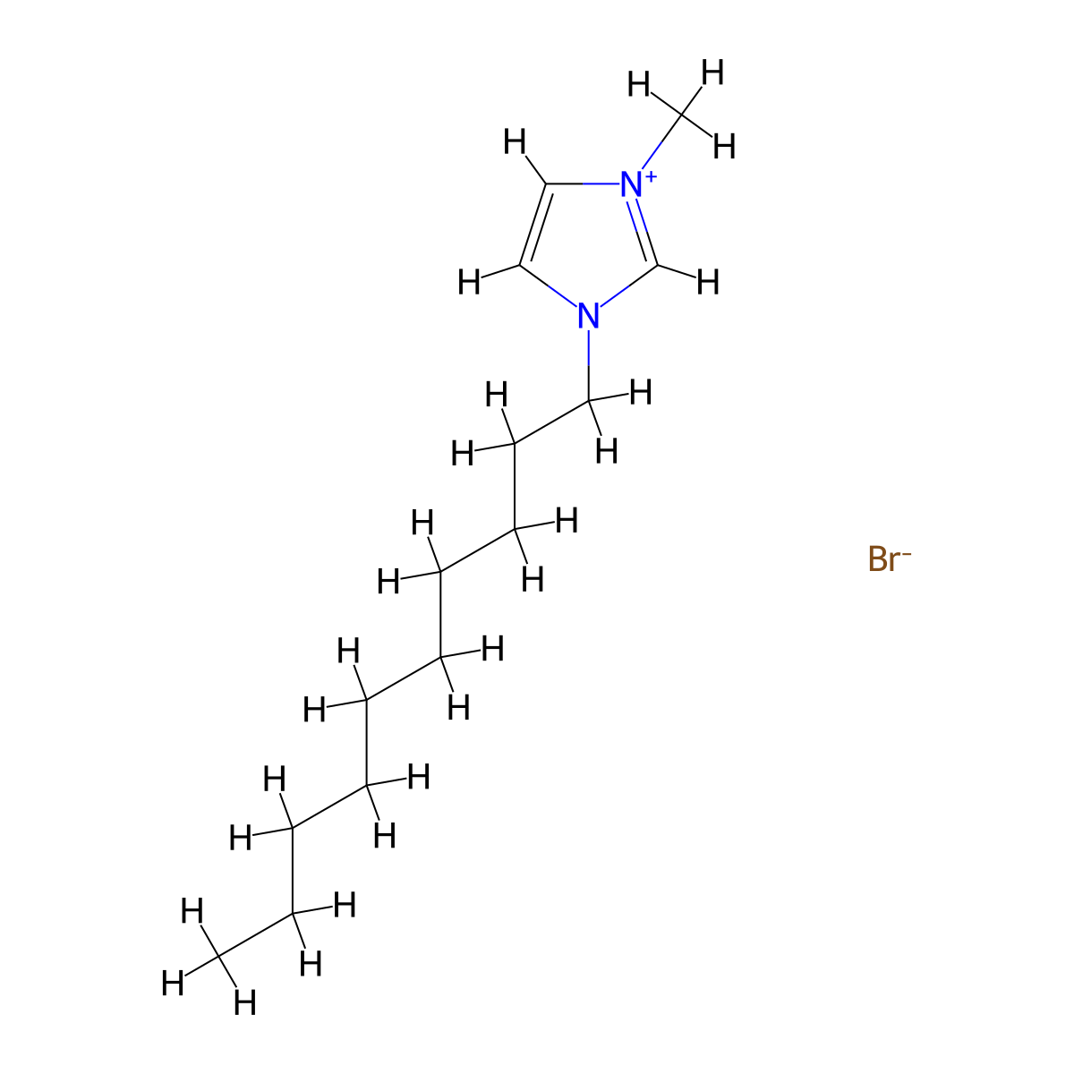 1-Decyl-3-methylimidazolium Bromide molecular structure, CAS 188589-32-4