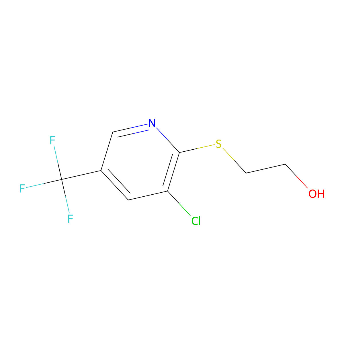 2-(3-Chloro-5-(trifluoromethyl)pyridin-2-ylsulfanyl)ethanol molecular structure, CAS 188591-49-3