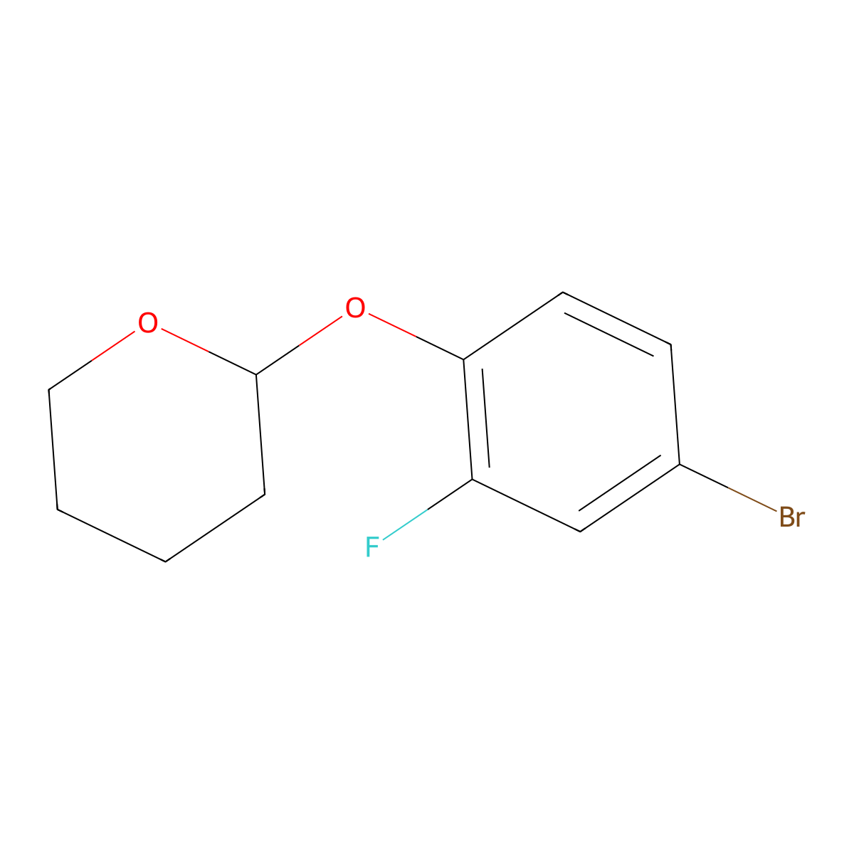 2-(4-Bromo-2-fluorophenoxy)oxane molecular structure, CAS 188595-15-5