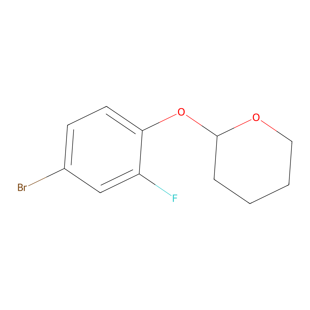 2-(4-Bromo-2-fluorophenoxy)oxane molecular structure, CAS 188595-15-5