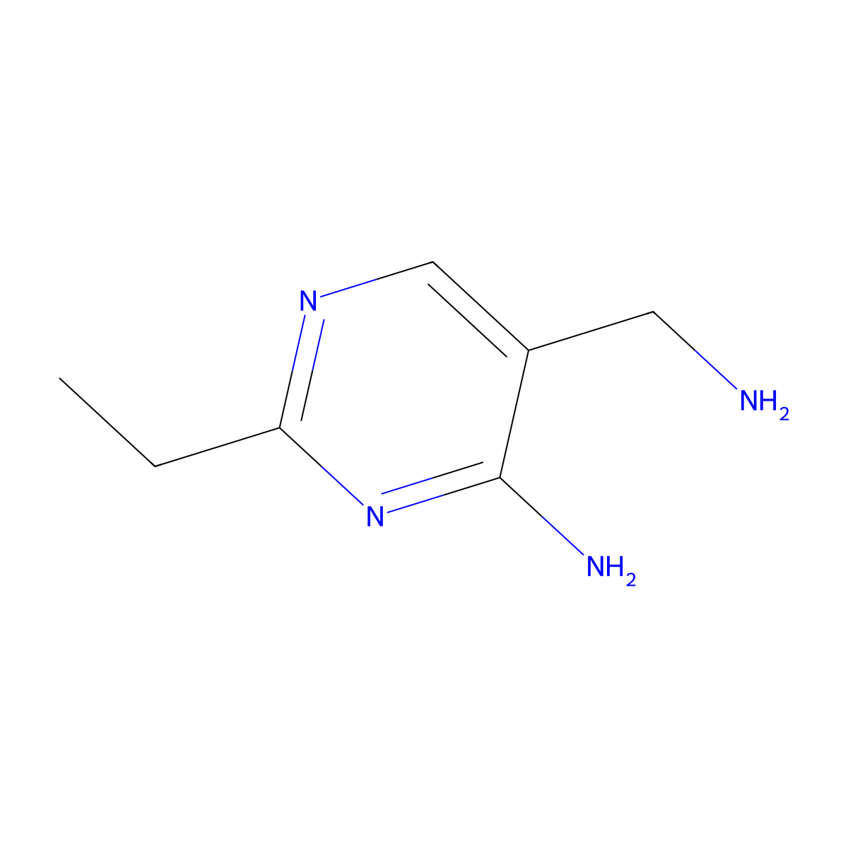 4-Amino-2-ethyl-5-pyrimidinemethanamine molecular structure, CAS 1886-36-8