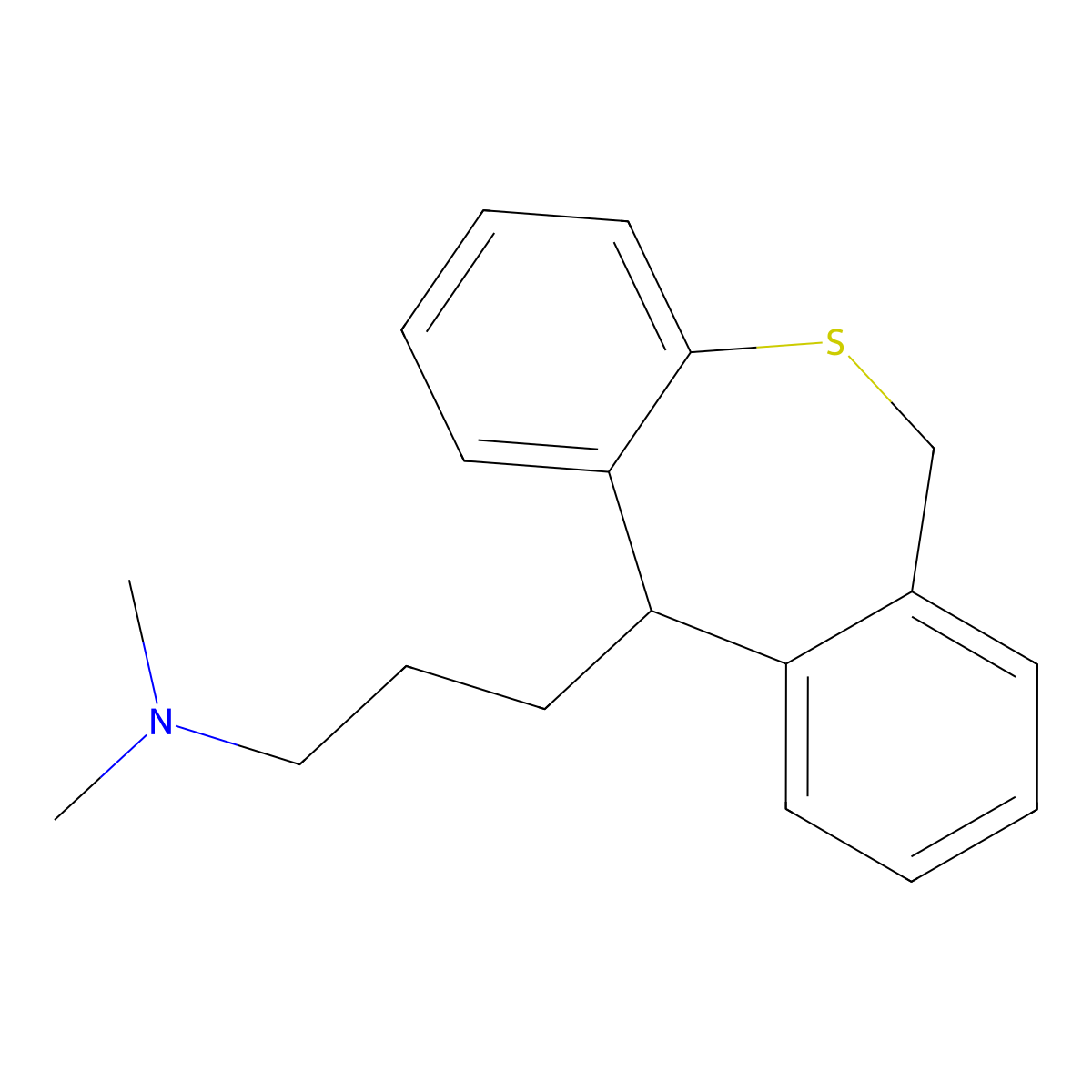 6,11-Dihydro-N,N-dimethyldibenzo(b,e)thiepin-11-propanamine molecular structure, CAS 1886-45-9