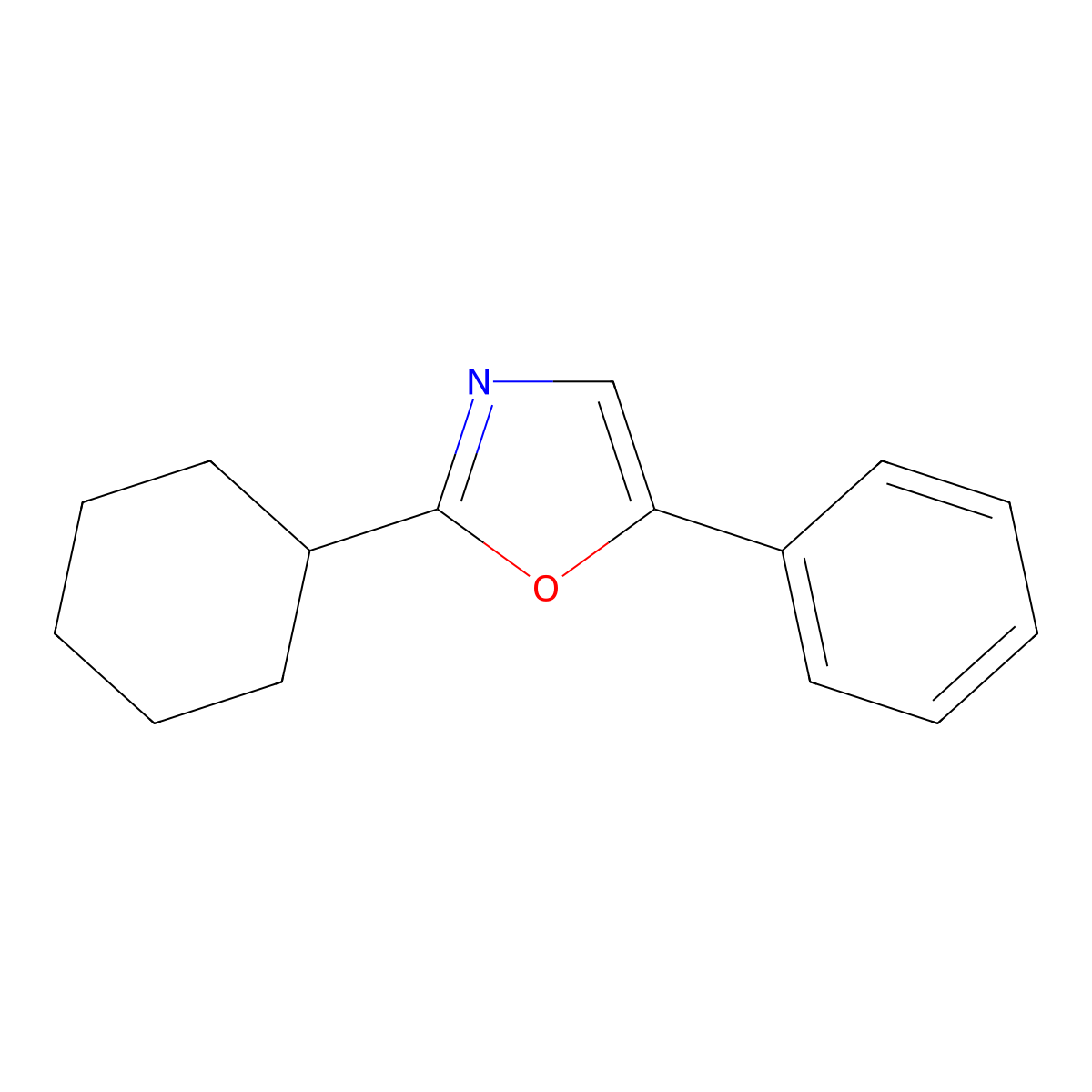 2-Cyclohexyl-5-phenyloxazole molecular structure, CAS 18860-06-5