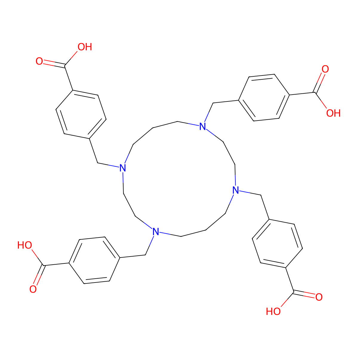 4,4',4'',4'''-((1,4,8,11-Tetraazacyclotetradecane-1,4,8,11-tetrayl)tetrakis(methylene))tetrabenzoic acid molecular structure, CAS 1886010-85-0