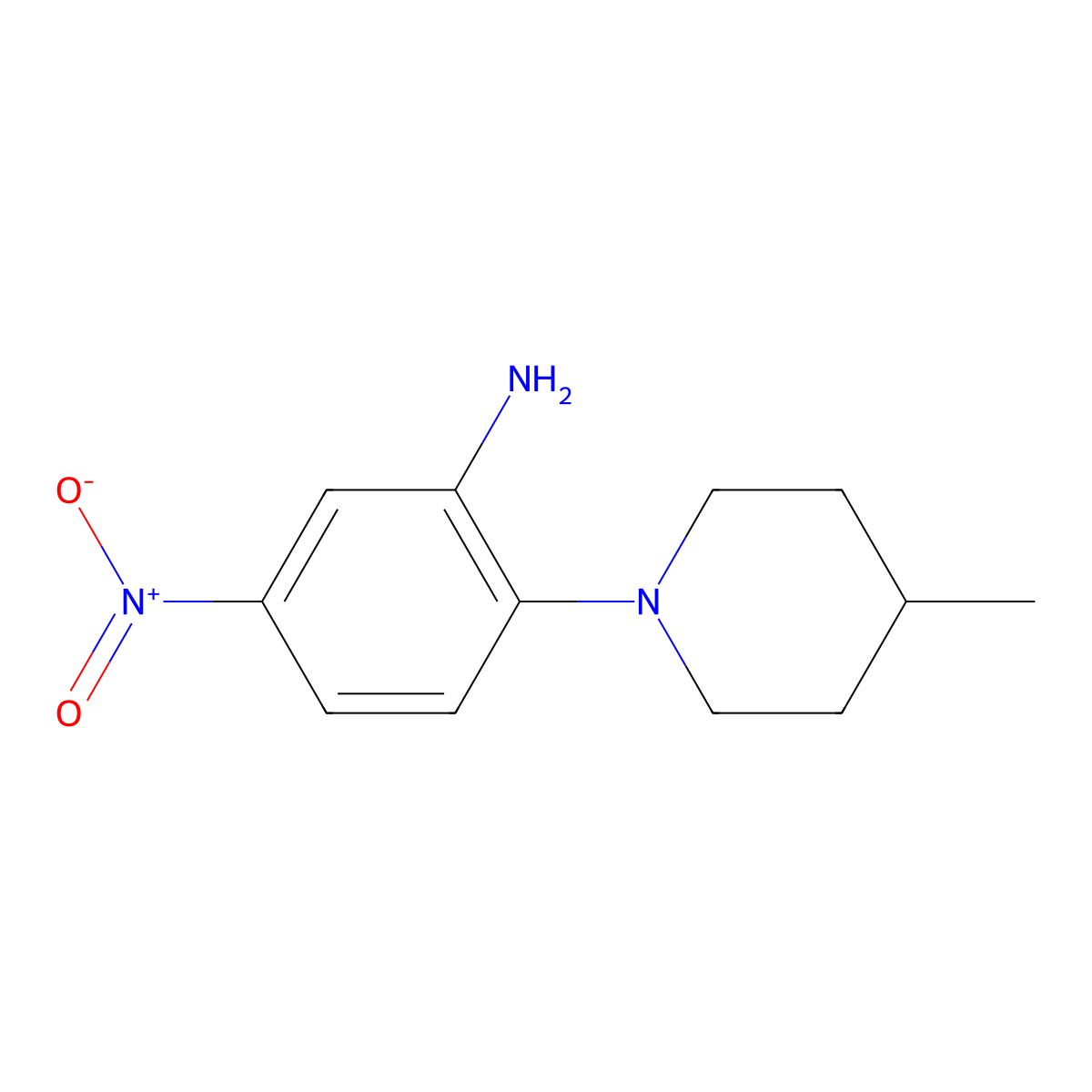 2-(4-Methylpiperidin-1-yl)-5-nitroaniline molecular structure, CAS 188604-99-1
