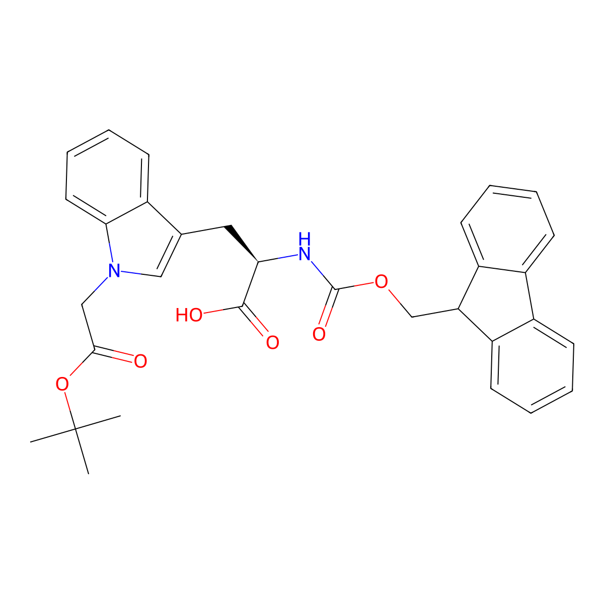 N-Fmoc-1-(2-tert-butoxy-2-oxoethyl)-D-tryptophan molecular structure, CAS 1886061-49-9