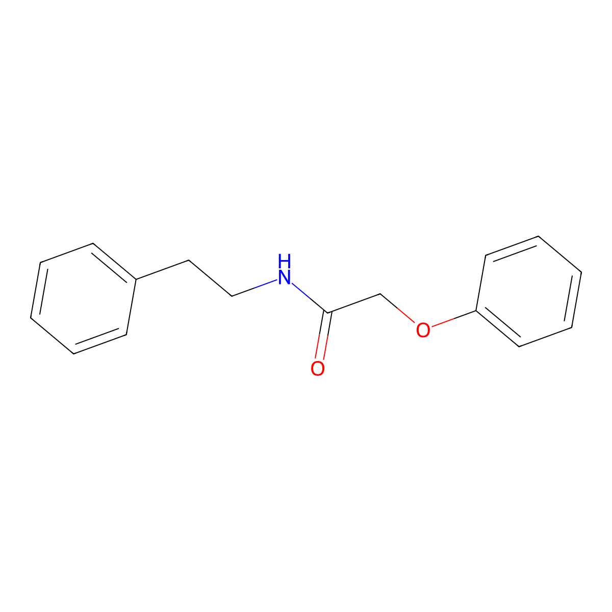2-phenoxy-N-(2-phenylethyl)acetamide molecular structure, CAS 18861-16-0