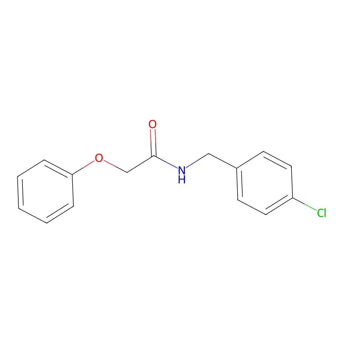 N-[(4-chlorophenyl)methyl]-2-phenoxyacetamide molecular structure, CAS 18861-22-8