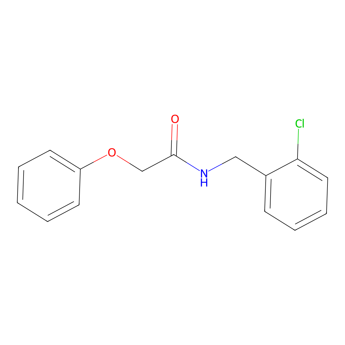 N-[(2-chlorophenyl)methyl]-2-phenoxyacetamide molecular structure, CAS 18861-24-0