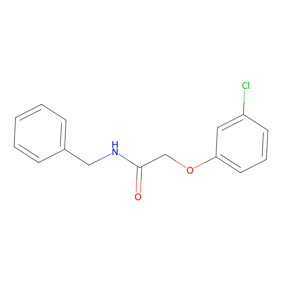 N-benzyl-2-(3-chlorophenoxy)acetamide molecular structure, CAS 18861-25-1