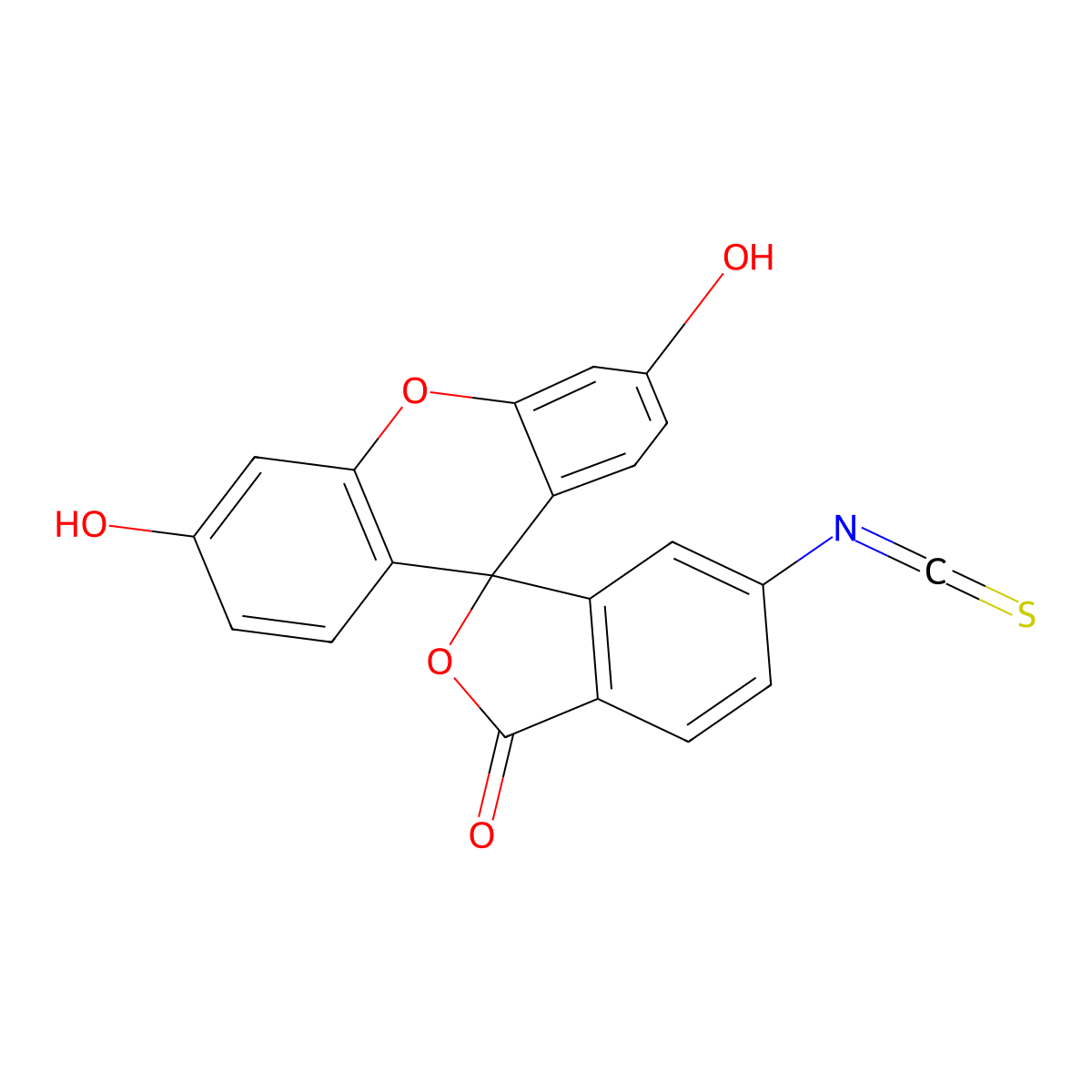 Fluorescein 6-Isothiocyanate molecular structure, CAS 18861-78-4