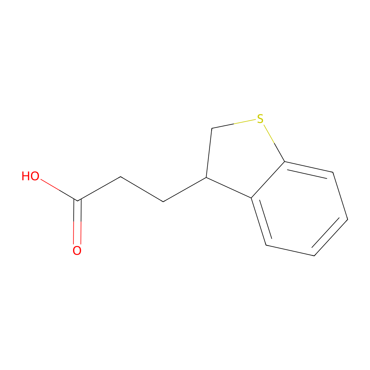 3-(2,3-Dihydro-1-benzothiophen-3-yl)propanoic acid molecular structure, CAS 188610-75-5