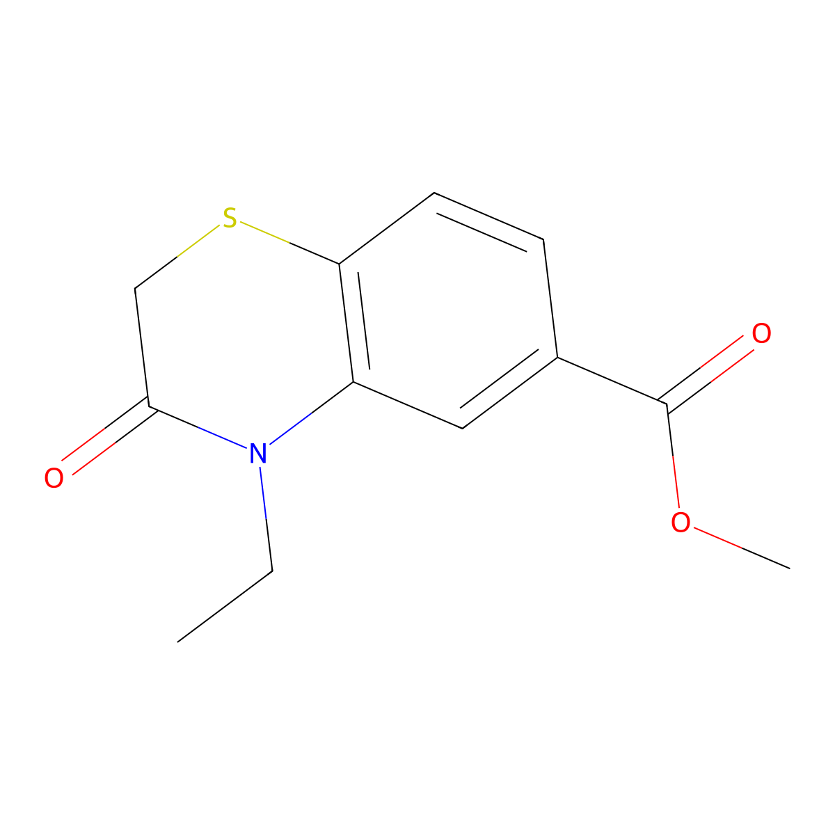 methyl 4-ethyl-3-oxo-3,4-dihydro-2H-1,4-benzothiazine-6-carboxylate molecular structure, CAS 188614-02-0