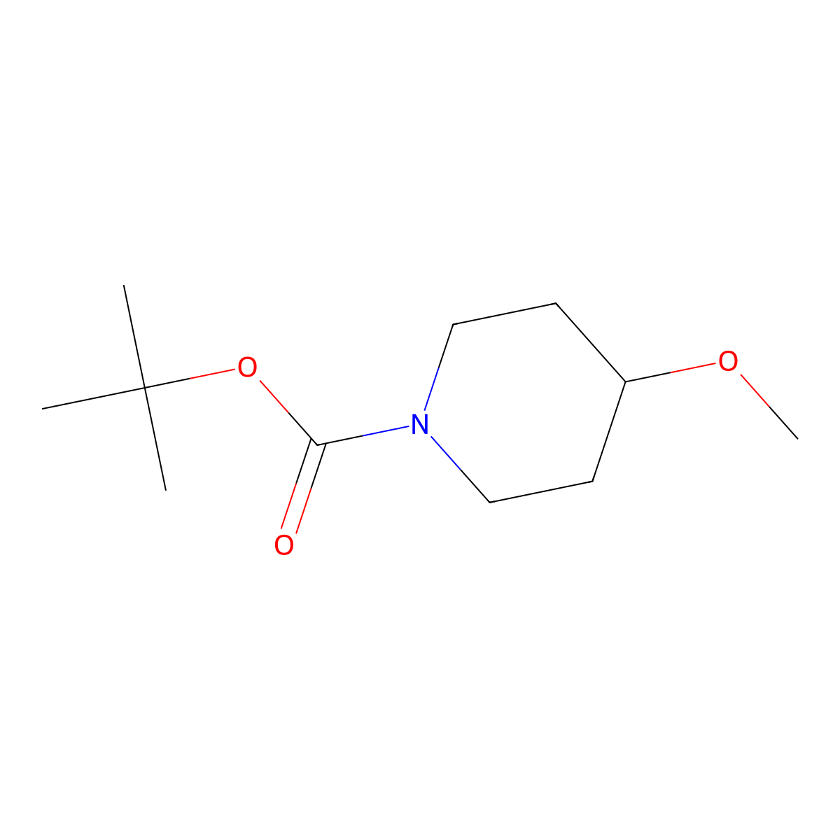 Tert-butyl 4-methoxypiperidine-1-carboxylate molecular structure, CAS 188622-27-7