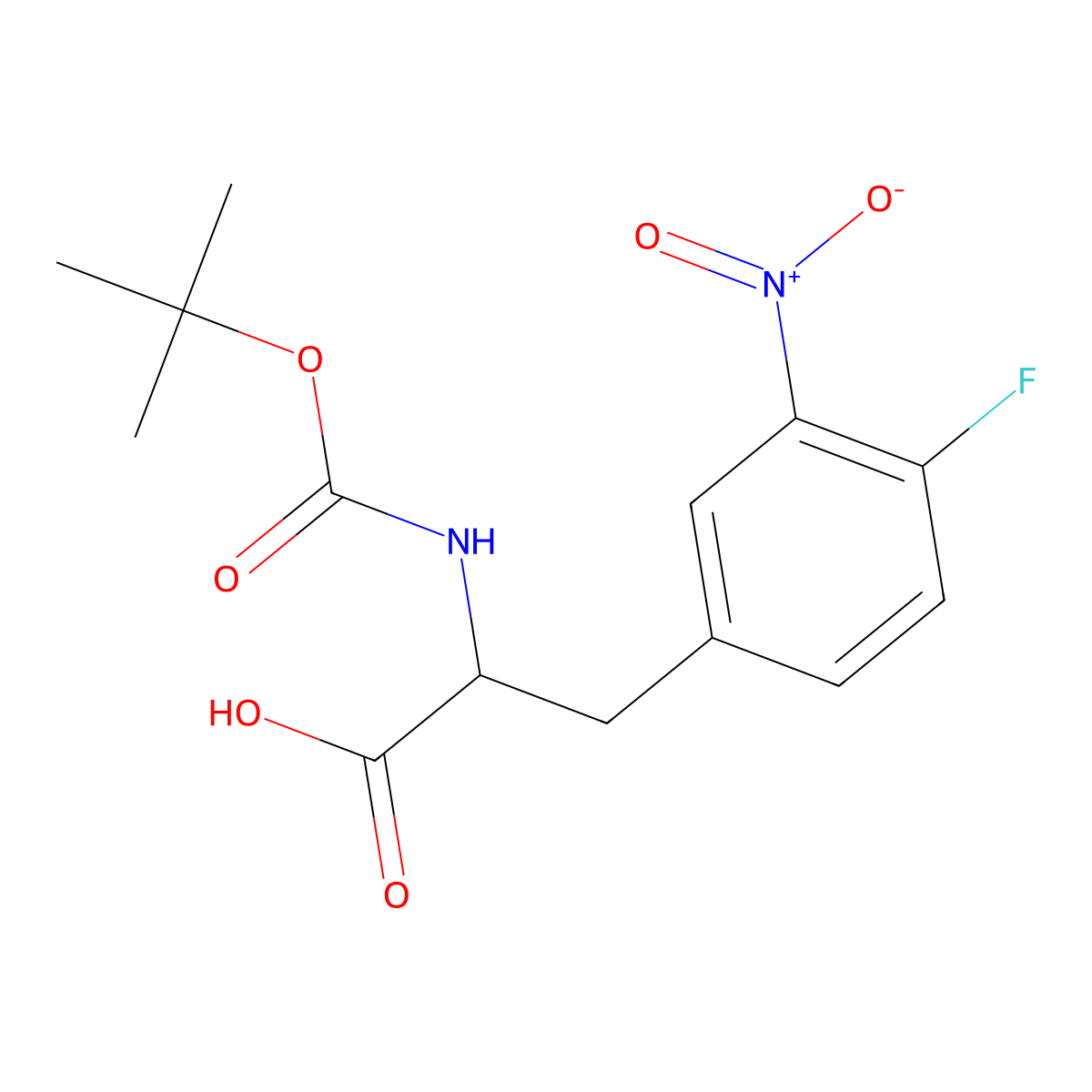 (S)-BOC-4-Fluoro-3-nitro-phenylalanine molecular structure, CAS 188624-33-1