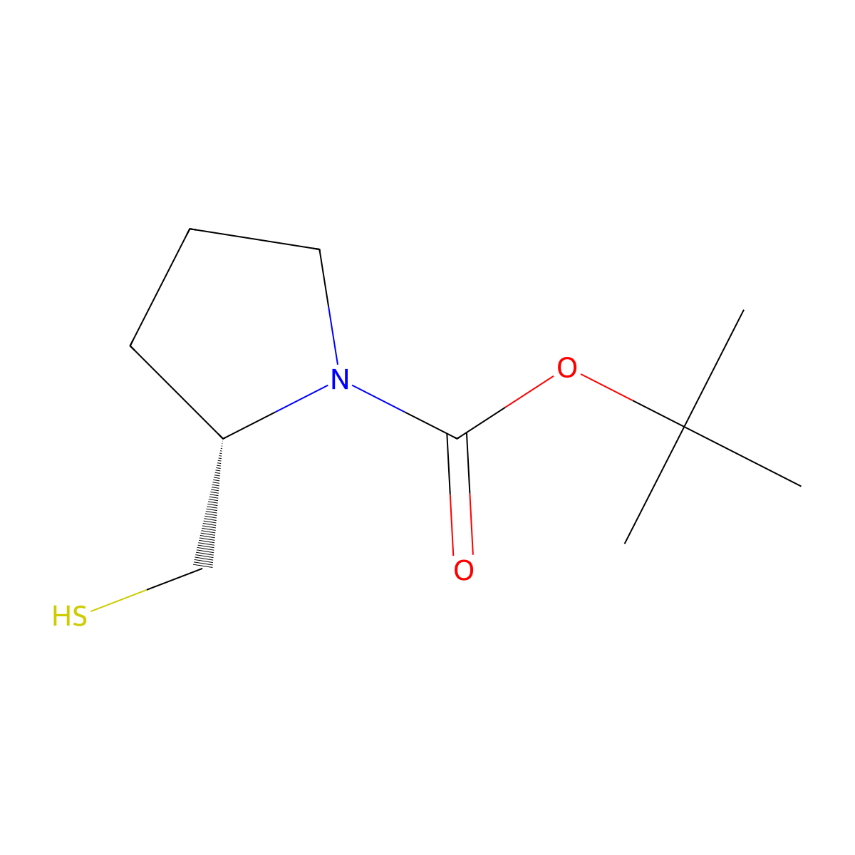 (S)-tert-Butyl 2-(mercaptomethyl)pyrrolidine-1-carboxylate molecular structure, CAS 188625-66-3